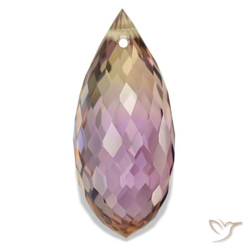 8.46ct Bi-Colore Ametrino, Taglio briolette, VVS-VS