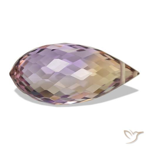 Ametrino Bi-Colore naturale da 8.46 ct, Taglio briolette, VVS-VS