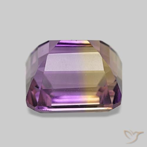 Ametrina naturale bicolore da 4,22 ct, taglio smeraldo, VVS-VS