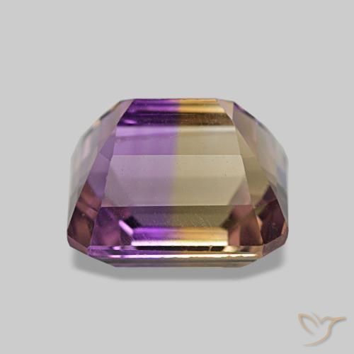Ametrina naturale bicolore da 3,42 ct, taglio smeraldo, VVS-VS