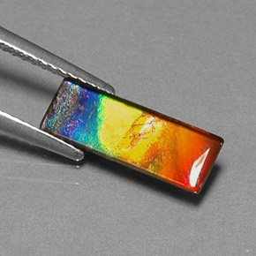 Ammolite multicolore naturale da 1,83 ct, baguette, opaco