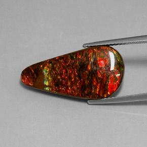 Ammolite Multicolore naturale da 9.52 ct, Forma a pera, Opaco