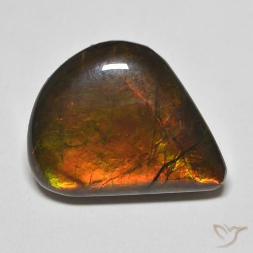 8.83ct Naturale Multicolore Ammolite, Forma a pera, Opaco