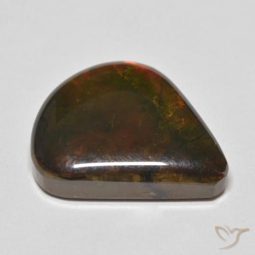 Ammolite Multicolore naturale da 8.83 ct, Forma a pera, Opaco
