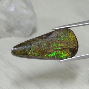 Ammolite naturale multicolore da 9,02 ct, taglio a pera, opaco