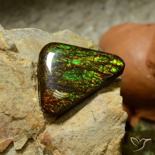 10.34ct Naturale Multicolore Ammolite, Taglio trillion, Opaco