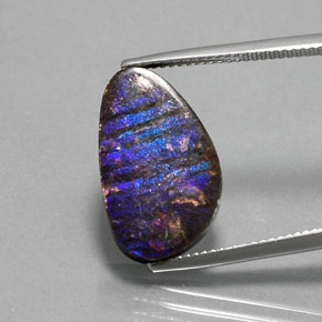 Ammolite Multicolore naturale da 7.74 ct, Forma fantasia, Opaco