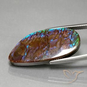 Ammolite Multicolore naturale da 19.21 ct, Taglio a fantasia, Opaco