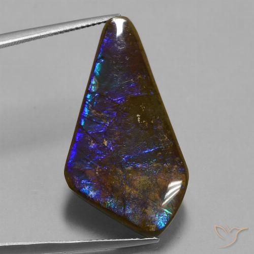 19.82ct Naturale Multicolore Ammolite, Taglio a fantasia, Opaco
