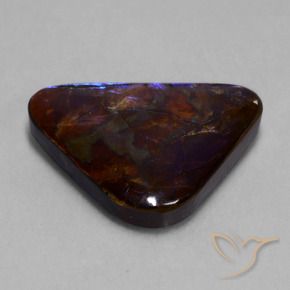 Ammolite Multicolore naturale da 23.63 ct, Taglio trillion, Opaco
