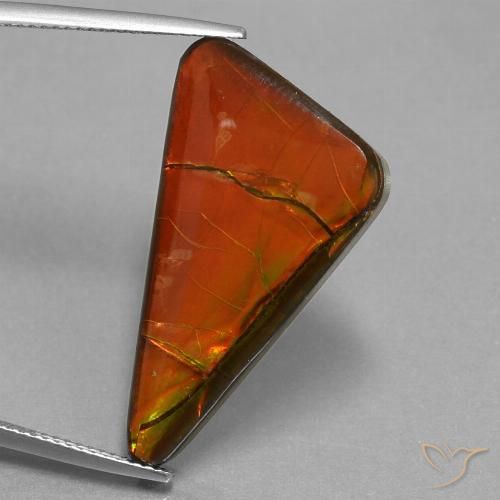 17.93ct Naturale Multicolore Ammolite, Taglio trillion, Opaco