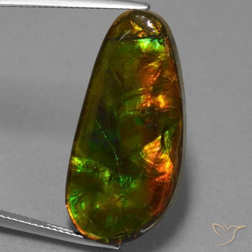21.09ct Naturale Multicolore Ammolite, Taglio a fantasia, Opaco