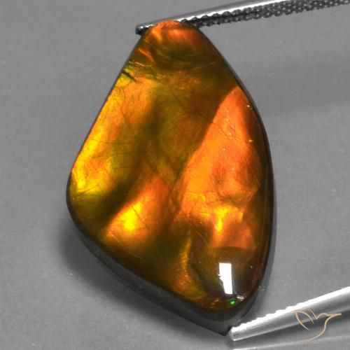 17.24ct Naturale Multicolore Ammolite, Taglio a fantasia, Opaco
