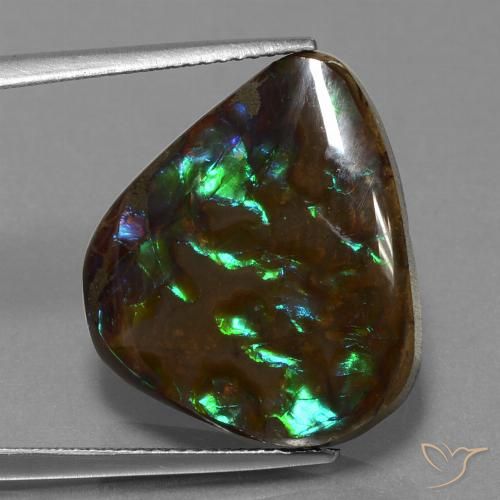 16.77ct Naturale Multicolore Ammolite, Forma a pera, Opaco
