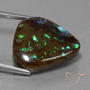 Ammolite Multicolore naturale da 16.77 ct, Forma a pera, Opaco