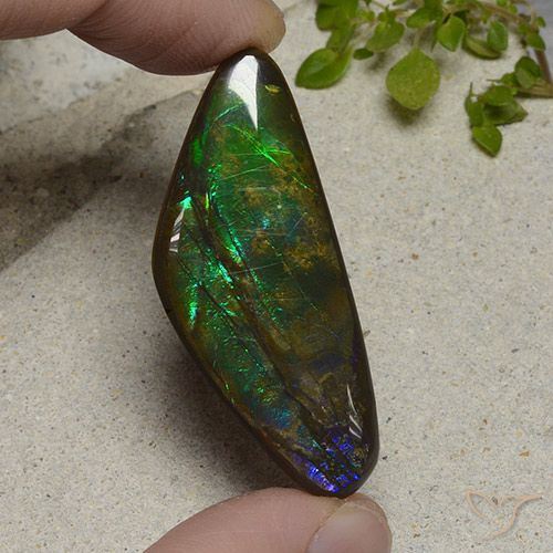 22.28ct Naturale Multicolore Ammolite, Taglio a fantasia, Opaco