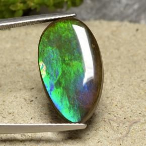 Ammolite Multicolore naturale da 10.30 ct, Forma a pera, Opaco