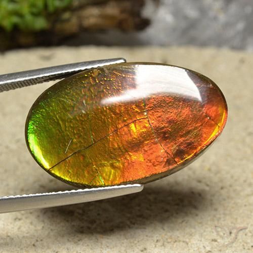 20.87ct Naturale Multicolore Ammolite, Taglio a fantasia, Opaco