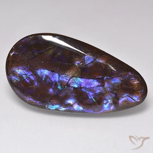 Ammolite naturale multicolore da 20,69 ct, taglio a pera, opaco