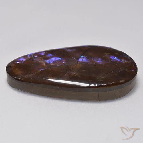Ammolite naturale multicolore da 20,69 ct, taglio a pera, opaco