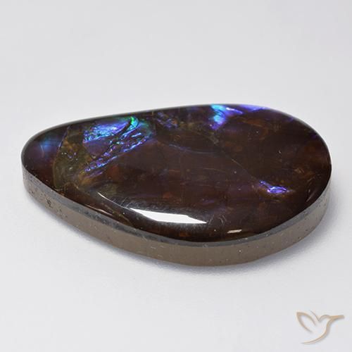 Ammolite Multicolore naturale da 19.21 ct, Taglio a fantasia, Opaco