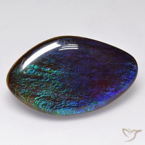 Ammolite Multicolore naturale da 18.89 ct, Taglio a fantasia, Opaco