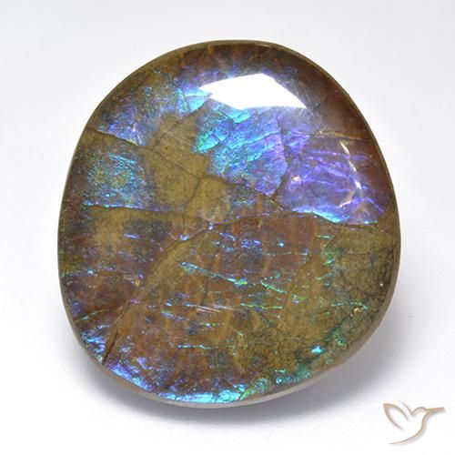23.02ct Naturale Multicolore Ammolite, Taglio a fantasia, Opaco