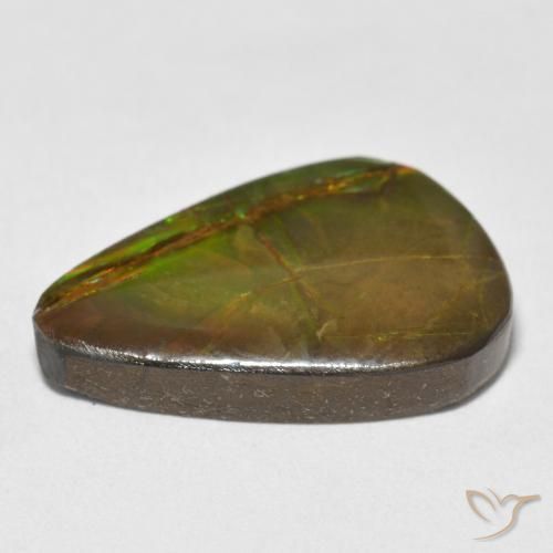 Ammolite Multicolore naturale da 11.59 ct, Forma a pera, Opaco