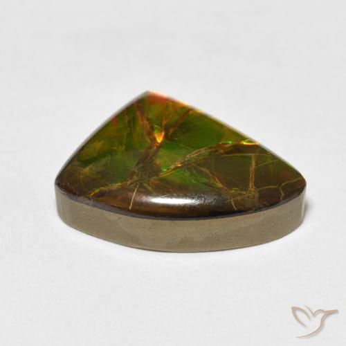 Ammolite Multicolore naturale da 10.22 ct, Taglio a fantasia, Opaco