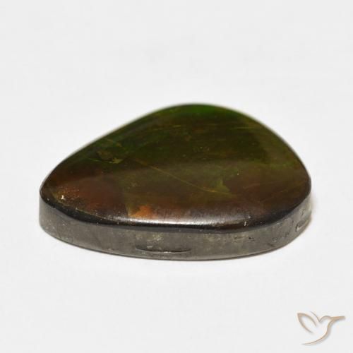 Ammolite Multicolore naturale da 15.27 ct, Taglio a fantasia, Opaco