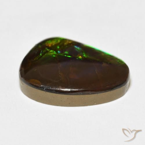 Ammolite Multicolore naturale da 11.84 ct, Taglio a fantasia, Opaco