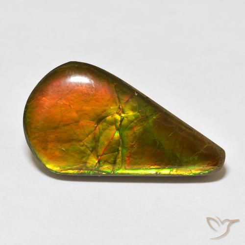 16.88ct Naturale Multicolore Ammolite, Forma a pera, Opaco