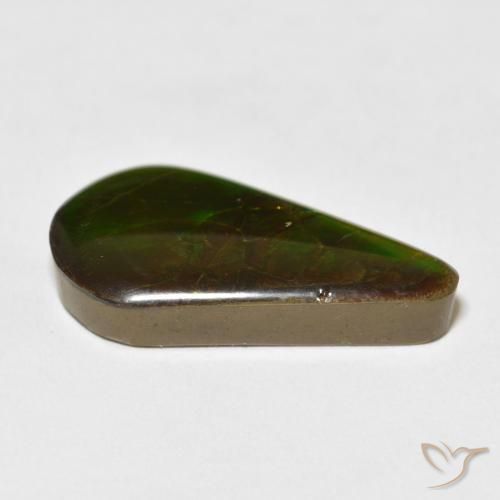 Ammolite Multicolore naturale da 16.88 ct, Forma a pera, Opaco
