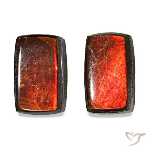 Ammolite naturale multicolore da 3,16 ct, baguette, opaco