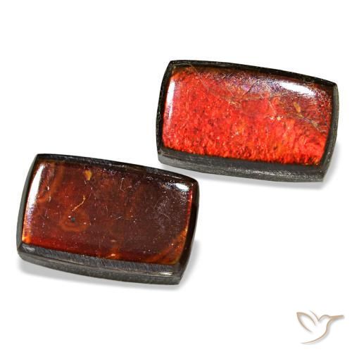 Ammolite naturale multicolore da 3,16 ct, baguette, opaco