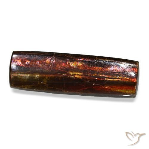 Ammolite naturale multicolore da 4,55 ct, baguette, opaco