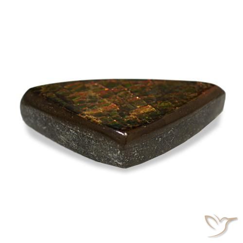 Ammolite naturale multicolore da 6,33 ct, trillion, opaco