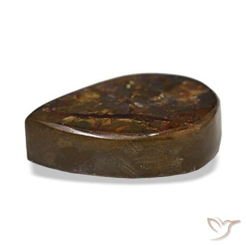 Ammolite naturale multicolore da 6,06 ct, taglio a pera, opaco