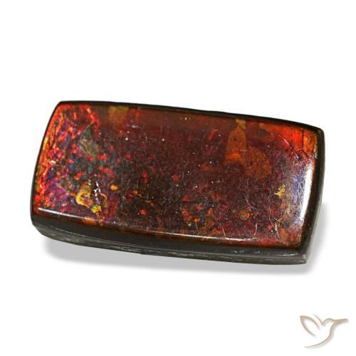 Ammolite naturale multicolore da 5,53 ct, baguette, opaco