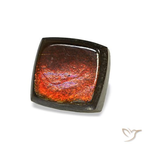 Ammolite naturale multicolore da 1,04 ct, baguette, opaco