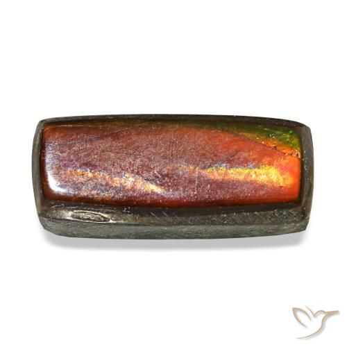 Ammolite naturale multicolore da 1,44 ct, baguette, opaco