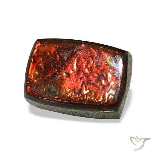 Ammolite naturale multicolore da 1,62 ct, baguette, opaco