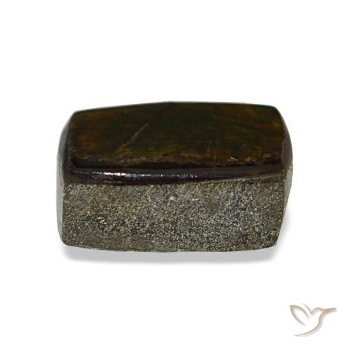 Ammolite naturale multicolore da 1,62 ct, baguette, opaco