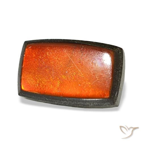 Ammolite naturale multicolore da 1,96 ct, baguette, opaco