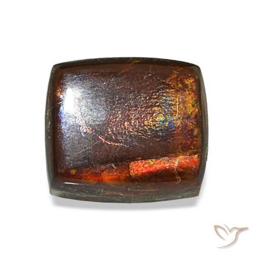 Ammolite naturale multicolore da 2,43 ct, baguette, opaco