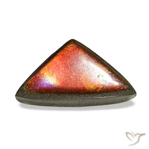 Ammolite naturale multicolore da 1,47 ct, trillion, opaco