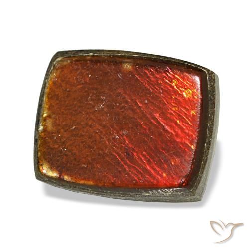 Ammolite naturale multicolore da 2,16 ct, baguette, opaco