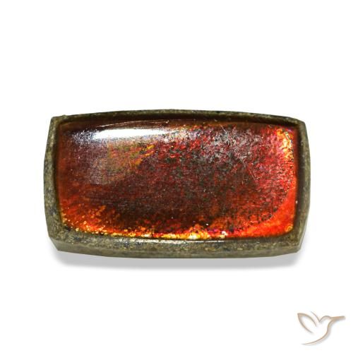 Ammolite naturale multicolore da 1,26 ct, baguette, opaco