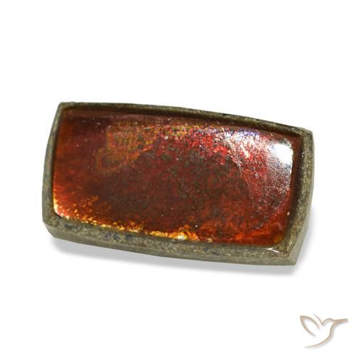 Ammolite naturale multicolore da 1,26 ct, baguette, opaco