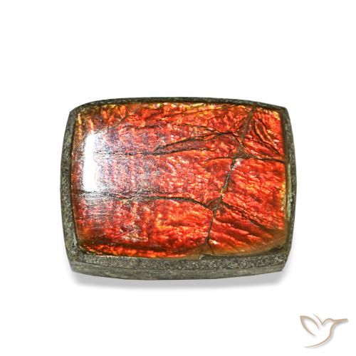 Ammolite naturale multicolore da 1,23 ct, baguette, opaco